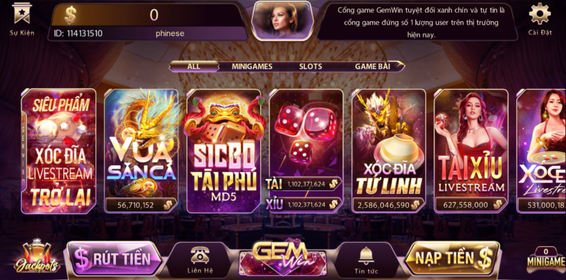 Gemwin mang đến thế giới game đồ sộ cho cược thủ