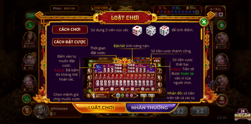 Tìm hiểu về Sicbo Tài Phú